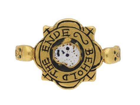 Tudor enameled 'BEHOLD THE ENDE' ri 